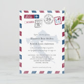 Antiek Airmail Parcel to Kroatië Wedding Kaart (Staand voorkant)