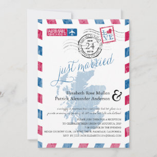 Antiek Airmail Scotland Post Reception Kaart