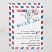 Antiek Airmail sparen de Datum Save The Date (Voorkant / Achterkant)