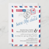 Antiek Airmail sparen de Datum Save The Date (Voorkant)