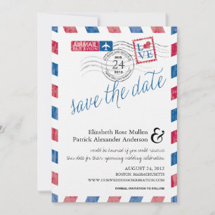 Antiek Airmail sparen de Datum Save The Date
