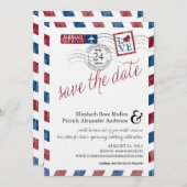 Antiek Airmail sparen de Datum Save The Date (Voorkant / Achterkant)