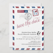 Antiek Airmail sparen de Datum Save The Date (Voorkant)