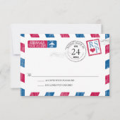 Antiek Airmail Wedding RSVP (Voorkant)