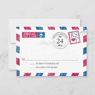 Antiek Airmail Wedding RSVP