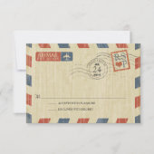 Antiek Airmail Wedding RSVP (Voorkant)