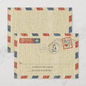 Antiek Airmail Wedding RSVP (Voorkant / Achterkant)