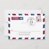 Antiek Airmail Wedding RSVP (Voorkant)