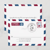 Antiek Airmail Wedding RSVP (Voorkant / Achterkant)