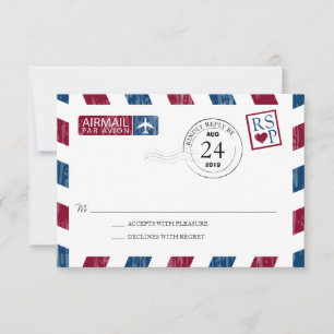 Antiek Airmail Wedding RSVP