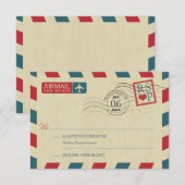 Antiek Airmail Wedding RSVP (Voorkant / Achterkant)