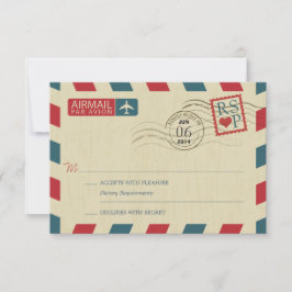 Antiek Airmail Wedding RSVP