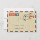 Antiek Airmail Wedding RSVP (Voorkant)