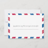 Antiek Airmail Wedding RSVP Kaartje (Achterkant)