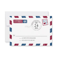 Antiek Airmail Wedding RSVP