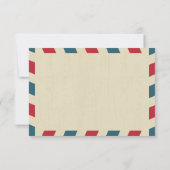 Antiek Airmail Wedding RSVP Kaartje (Achterkant)