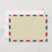 Antiek Airmail Wedding RSVP Kaartje (Achterkant)