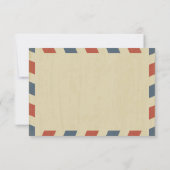Antiek Airmail Wedding RSVP Kaartje (Achterkant)