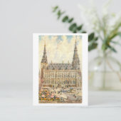 Antiek Aken Duitsland Rathaus Briefkaart (Staand voorkant)
