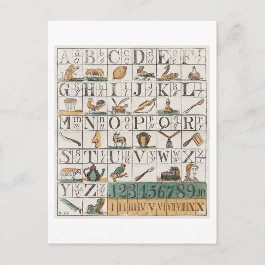Antiek alfabet flash Kaart Briefkaart (Voorkant)