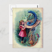 Antiek Alice in Wonderland Color-illustratie Briefkaart (Voorkant / Achterkant)