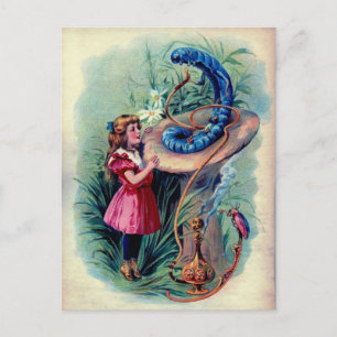 Antiek Alice in Wonderland Color-illustratie Briefkaart