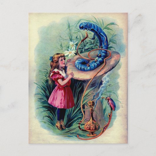 Antiek Alice in Wonderland Color-illustratie Briefkaart (Voorkant)