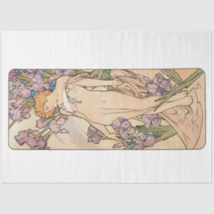  Antiek Alphonse Mucha Art Nouveau Tissuepapier