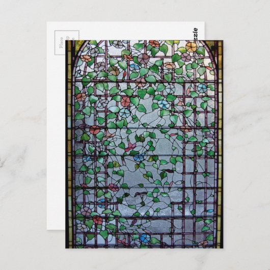 ANTIEK AMERIKAANS GLAS IN LOOD - GEHEUGENLIJN BRIEFKAART (Voorkant / Achterkant)