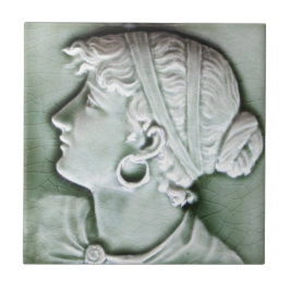 Antiek-Amerikaanse c1890 Trent Portrait Tile Repro Tegeltje
