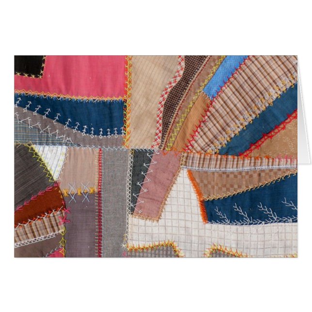 Antiek Amerikaanse Crazy Quilt circa 1890 (Voorkant Horizontaal)