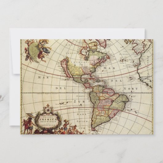 Antiek Amerikaanse kaart van Johannes De Ram (Voorkant)