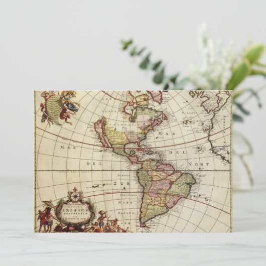 Antiek Amerikaanse kaart van Johannes De Ram (Staand voorkant)