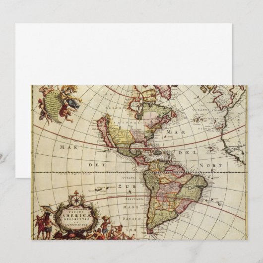 Antiek Amerikaanse kaart van Johannes De Ram (Voorkant / Achterkant)