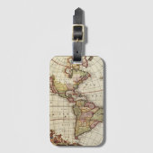 Antiek Amerikaanse kaart van Johannes De Ram Bagagelabel (Voorkant (verticaal))