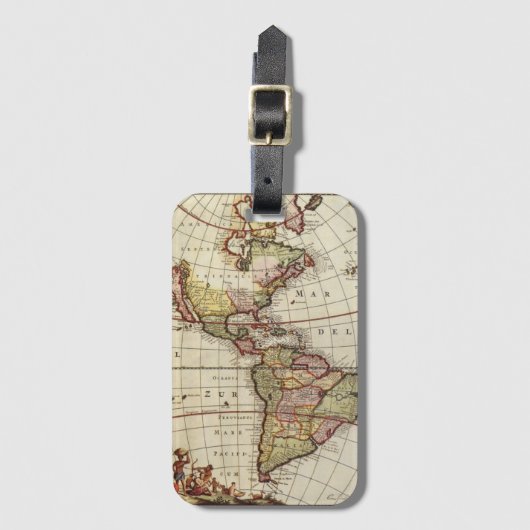 Antiek Amerikaanse kaart van Johannes De Ram Bagagelabel (Voorkant (verticaal))