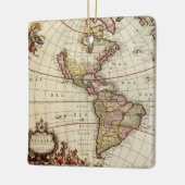 Antiek Amerikaanse kaart van Johannes De Ram Keramisch Ornament (Links)