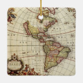 Antiek Amerikaanse kaart van Johannes De Ram Keramisch Ornament (Achterkant)