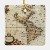 Antiek Amerikaanse kaart van Johannes De Ram Keramisch Ornament (Voorkant)