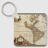 Antiek Amerikaanse kaart van Johannes De Ram Sleutelhanger (Voorkant)