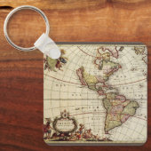 Antiek Amerikaanse kaart van Johannes De Ram Sleutelhanger (Voorkant)