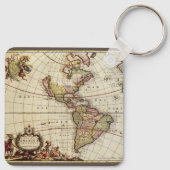 Antiek Amerikaanse kaart van Johannes De Ram Sleutelhanger (Achterkant)