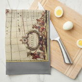 Antiek Amerikaanse kaart van Johannes De Ram Theedoek (Quarter Fold)