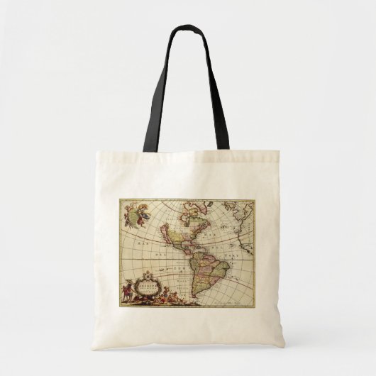 Antiek Amerikaanse kaart van Johannes De Ram Tote Bag (Voorkant)