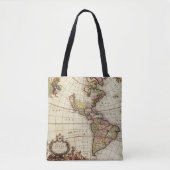 Antiek Amerikaanse kaart van Johannes De Ram Tote Bag (Voorkant)