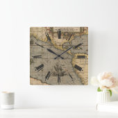 Antiek Amerikaanse kaart Vierkante Klok (Huis)