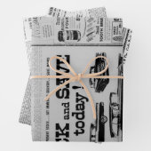 Antiek Amerikaanse krant Advertisement Inpakpapier Vel (In situ)