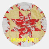 Antiek Amerikaanse Quilts Ronde Sticker (Voorkant)