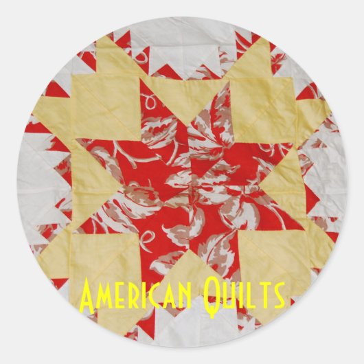 Antiek Amerikaanse Quilts Ronde Sticker (Voorkant)