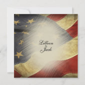 Antiek Amerikaanse vlag bruiloft uitnodigingen (Achterkant)